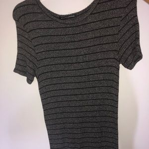 Vintage Brandy Melville Gray Striped T-Shirt Dress